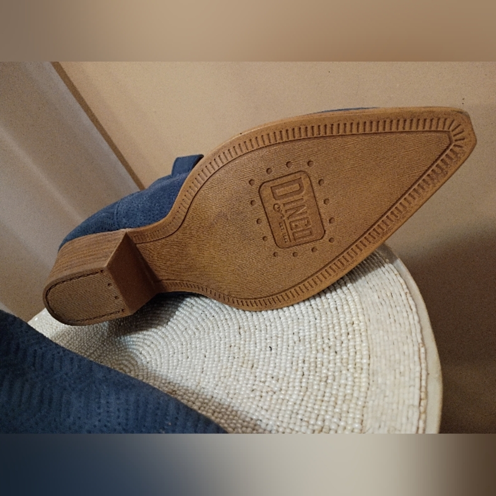 NWT.Dingo Blue Leather Ankle Bootssize 10M - Picture 6 of 6